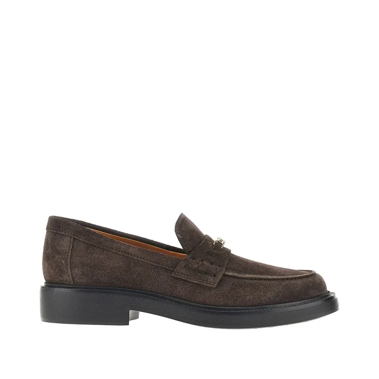 TODS Suede leather loafers with logo Woman 36