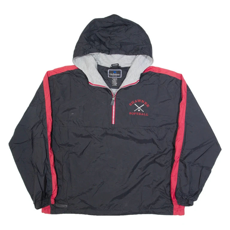 HOLLOWAY Shawnee Softball Mens Anorak Jacket Blue USA Hooded L