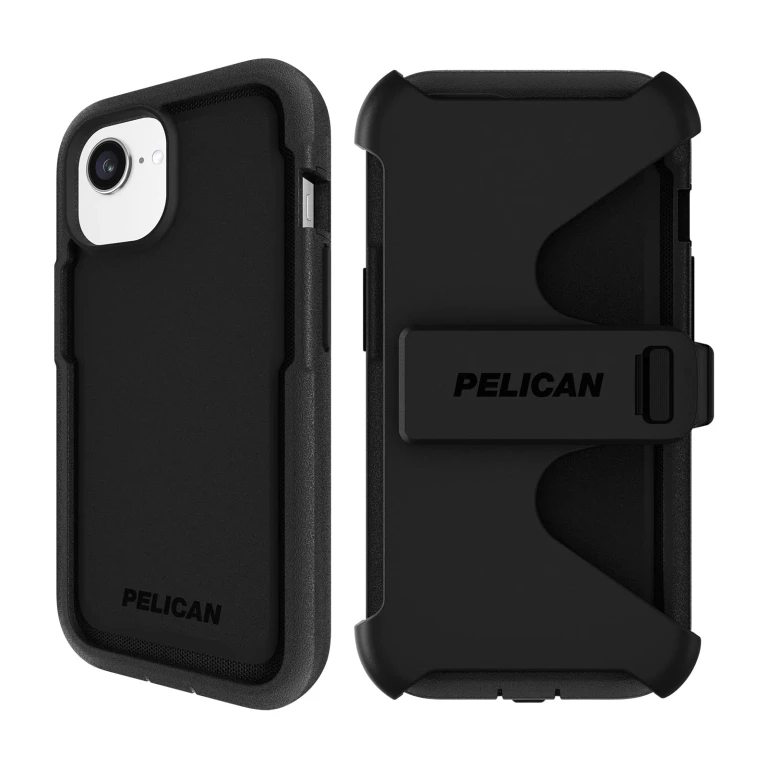 Voyager iPhone 16e (2025) / 15/14 / 13 Phone Case [Compatible with MagSafe] with 18ft Military-Grade Drop Protection - Heavy Duty Cover with Belt Clip Holster for iPhone 16e (2025) - Black