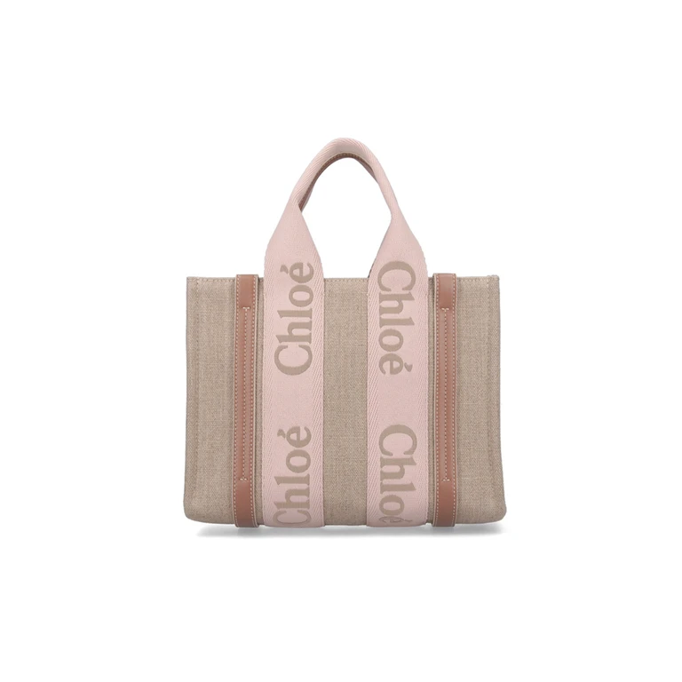 CHLOÉ Canvas and Leather Bag with Embroidered Logo (C23AS397L1726Y)