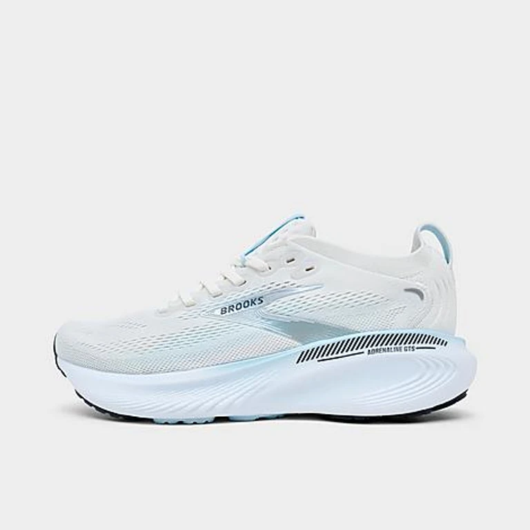Brooks Women's Adrenaline GTS 25 Running Shoes in Star White/Nantucket/Chrome Size: 5.0