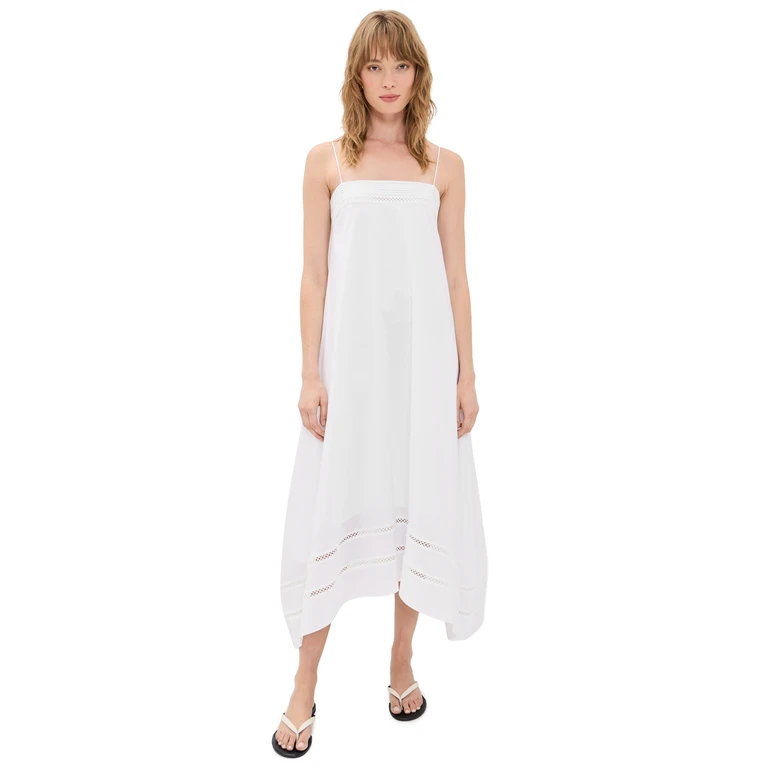 Onia Square Neck Handkerchief Dress White L