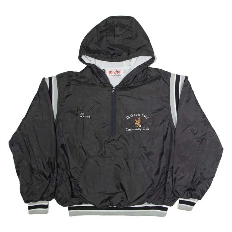 BIRDIE Dickson City Mens Shell Jacket Black Nylon Hooded XL