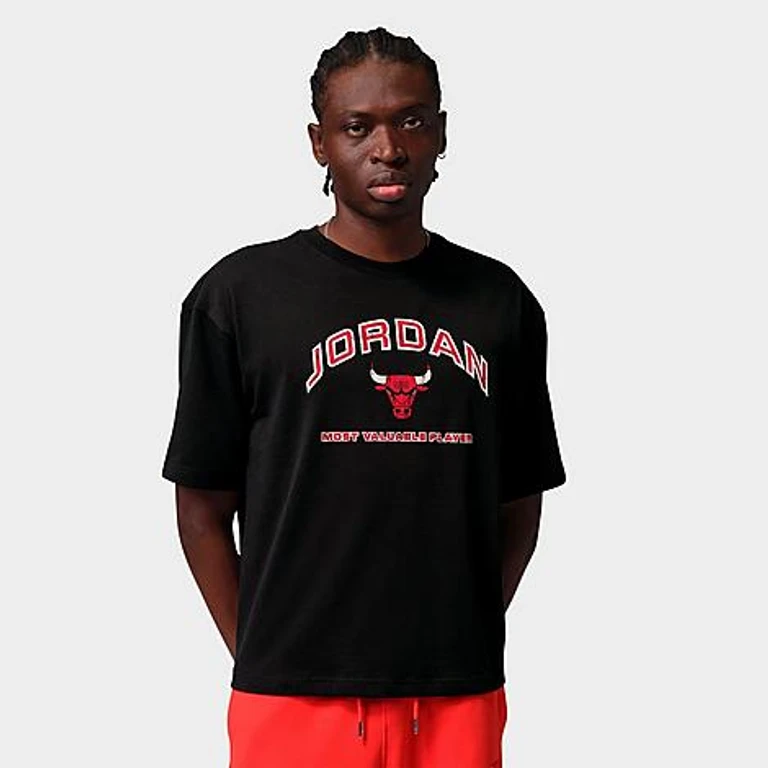 Nike Men's Jordan Flight Essentials MVP Graphic Boxy T-Shirt in Black/University Red Size: XS