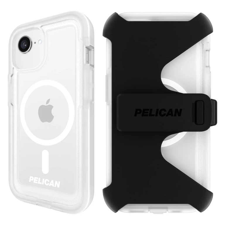 Voyager iPhone 16e (2025) / 15/14 / 13 Phone Case [Compatible with MagSafe] with 18ft Military-Grade Drop Protection - Heavy Duty Cover with Belt Clip Holster for iPhone 16e (2025) - Clear