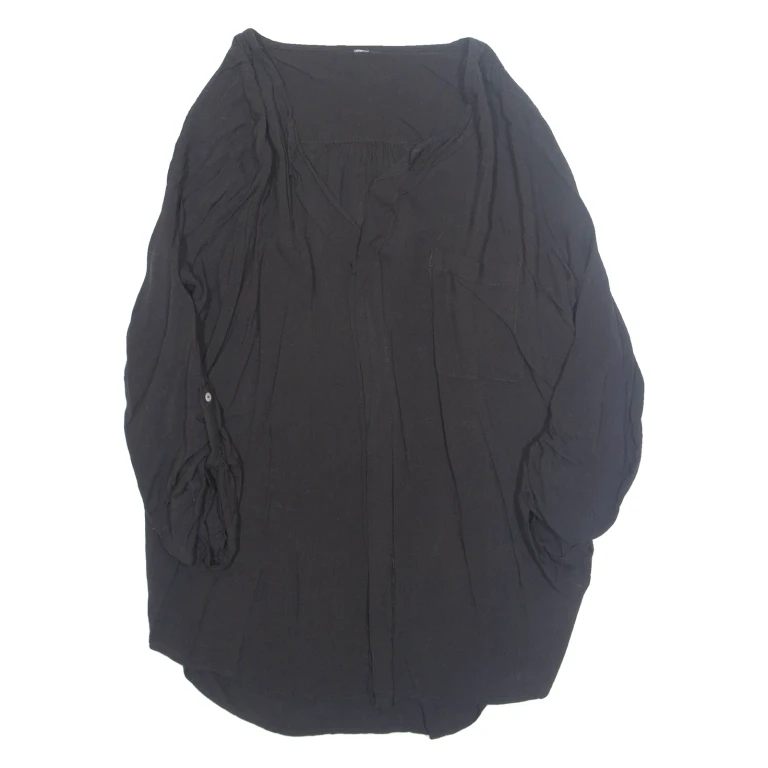 Womens Top Black V-Neck Long Sleeve L