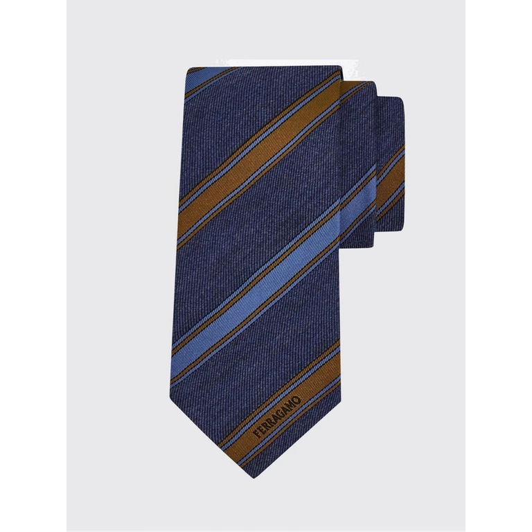 Bicolor Striped Tie in Pure Jacquard Silk (789283FB)