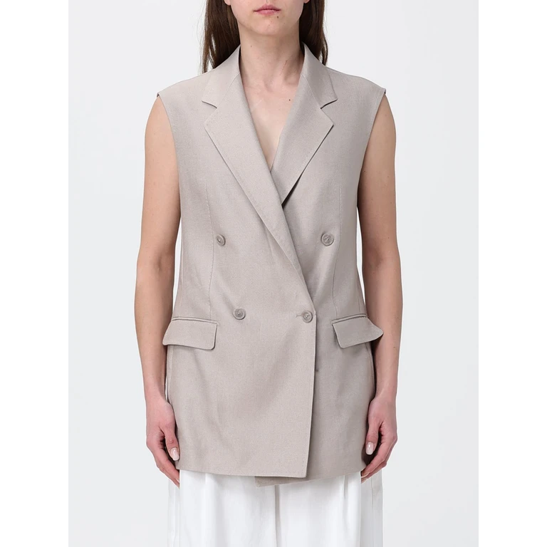 Double-Breasted Linen Vest (JBERNICE340021ET818)