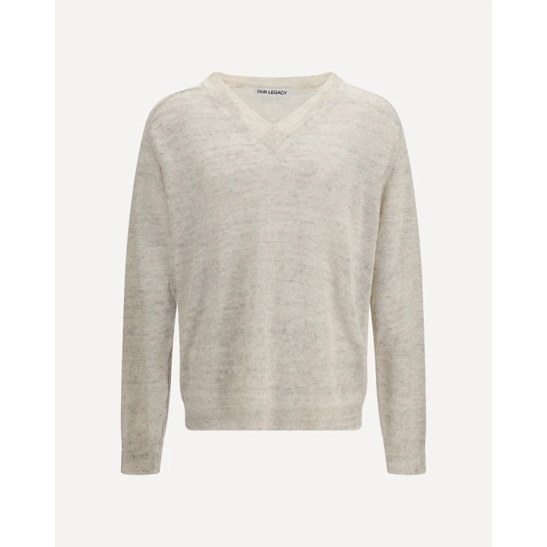 Maglione Our Legacy Rue con scollo a V in lino morbido Cyclone