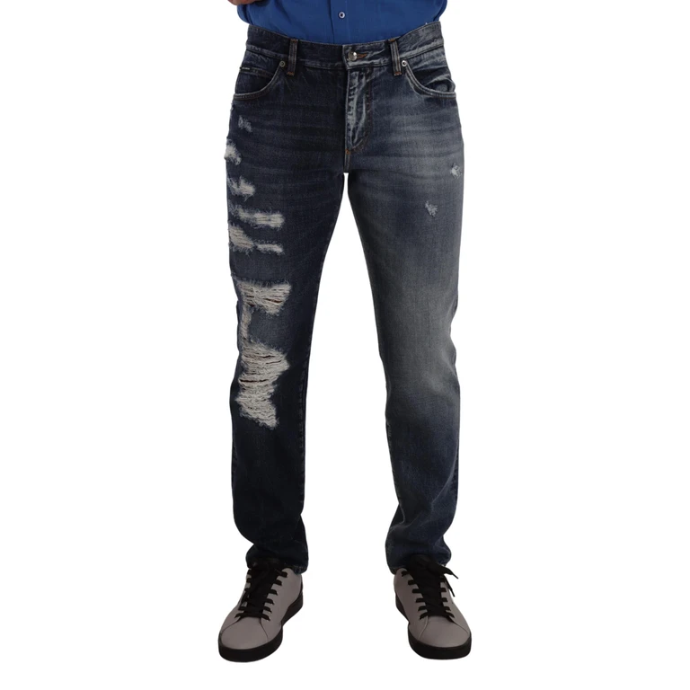 Dolce & Gabbana Blue Cotton Regular Denim Trousers Jeans - Men