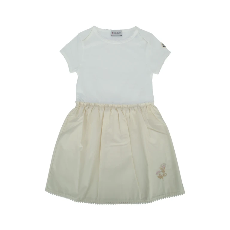 Moncler Jr Dress Cream Abiti
