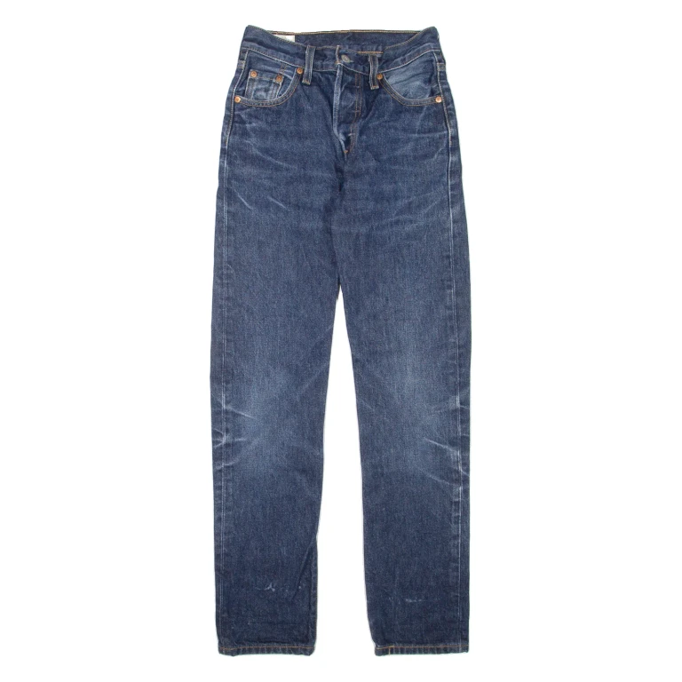 LEVI'S 501 BIG E Jeans Womens Blue Regular Straight Stone Wash W23 L30