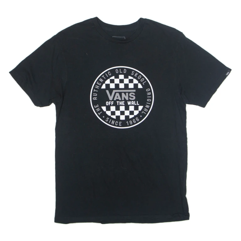 VANS Off The Wall Slim Fit Mens T-Shirt Black S