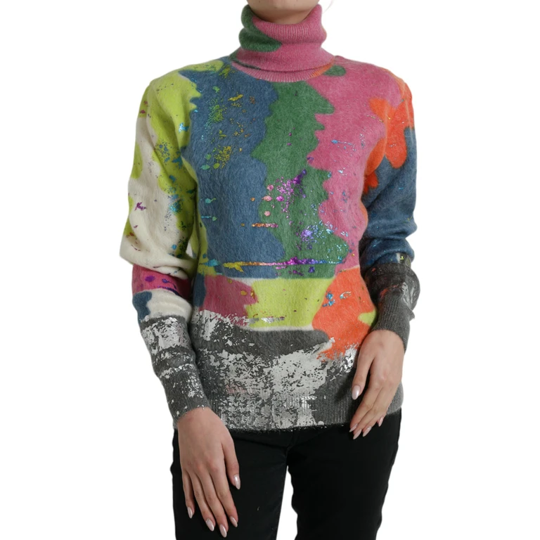 Dolce & Gabbana Multicolor Mohair Turtleneck Pullover Sweater Nylon Wool Clothing - Women