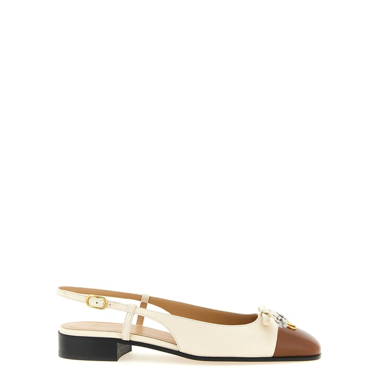 Black Leather Ballet Flats - Women