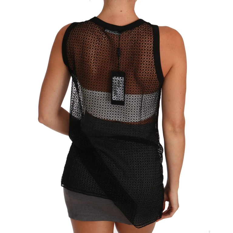 Dolce & Gabbana Black Mesh Transparent Blouse T-Shirt Rayon - Women