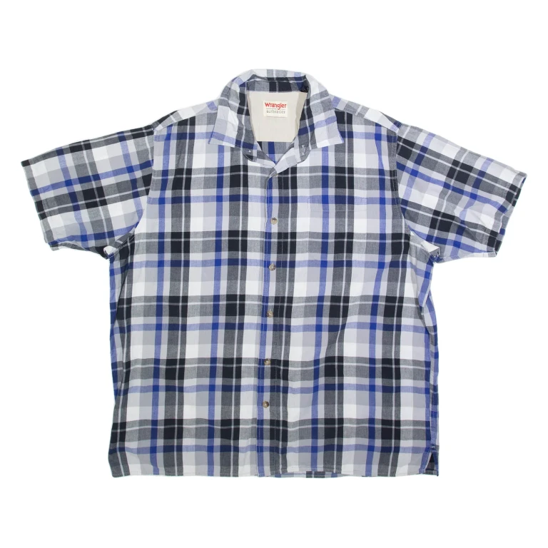 WRANGLER Mens Shirt Blue Check XL