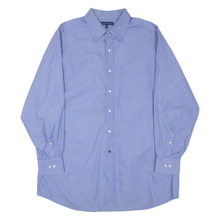 TOMMY HILFIGER Mens Shirt Blue Striped Long Sleeve XL