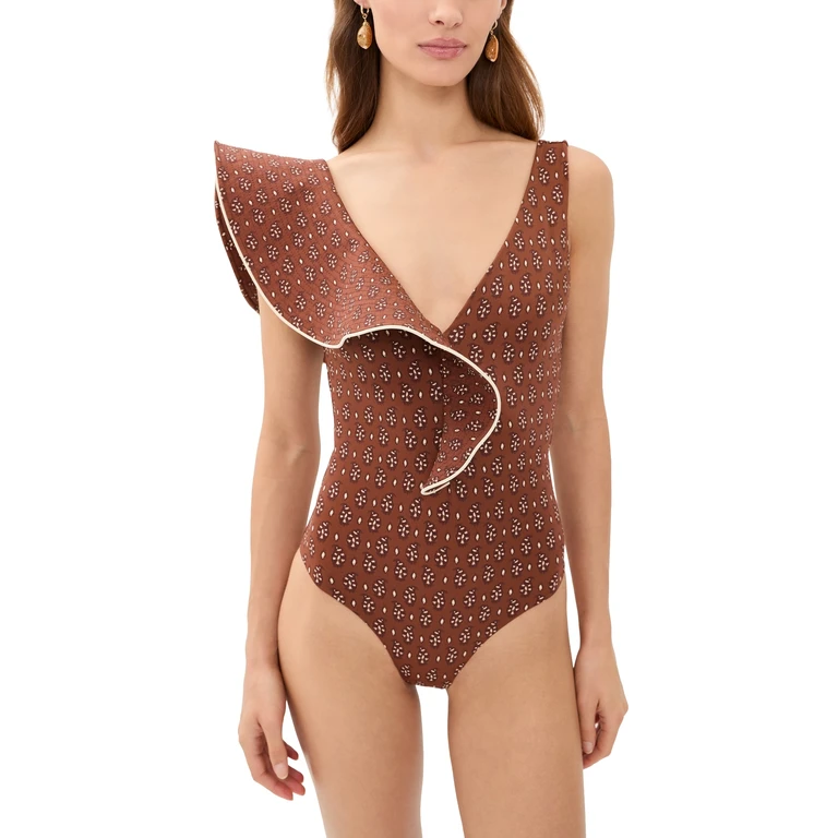 Johanna Ortiz Boleros One-Piece Swim Suit Brown S