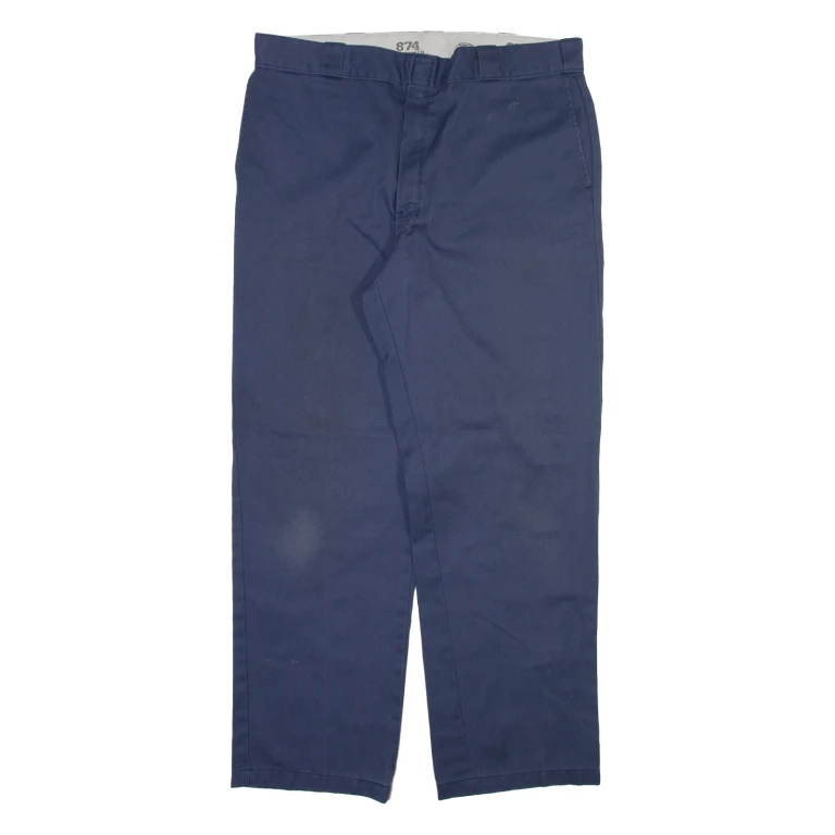 DICKIES 874 Workwear Mens Trousers Blue Regular Straight W38 L32