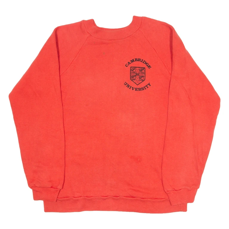 KASS FAYRE Cambridge Unversity Mens Sweatshirt Orange Crew Neck M