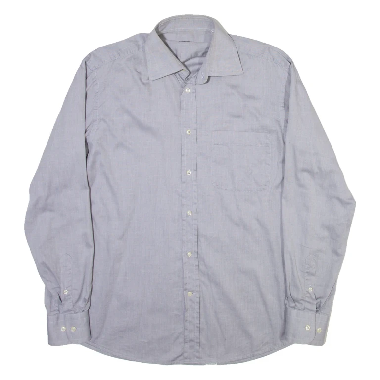 VALENTINO Mens Plain Shirt Grey Long Sleeve M