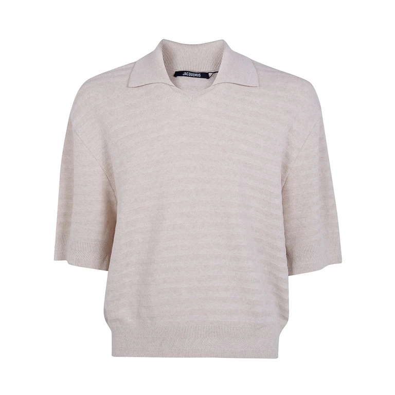 Le Polo Maille Chevron Polo Neck Sweater