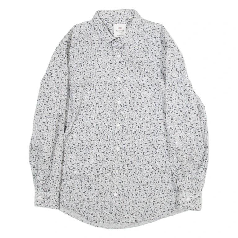 BEN SHERMAN Mens Shirt Grey Crazy Pattern Long Sleeve M