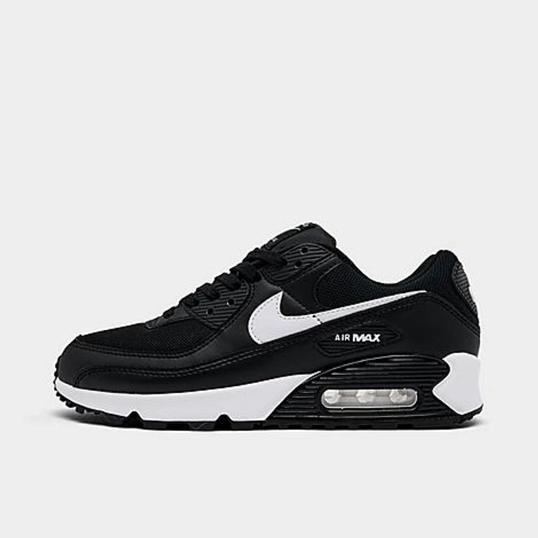 Women's Air Max 90 Casual Shoes in Black/White Size: 5.0