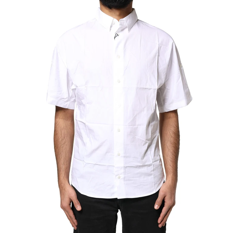 Dolce & Gabbana White Cotton Button Down Casual Men Polo Shirt - Men