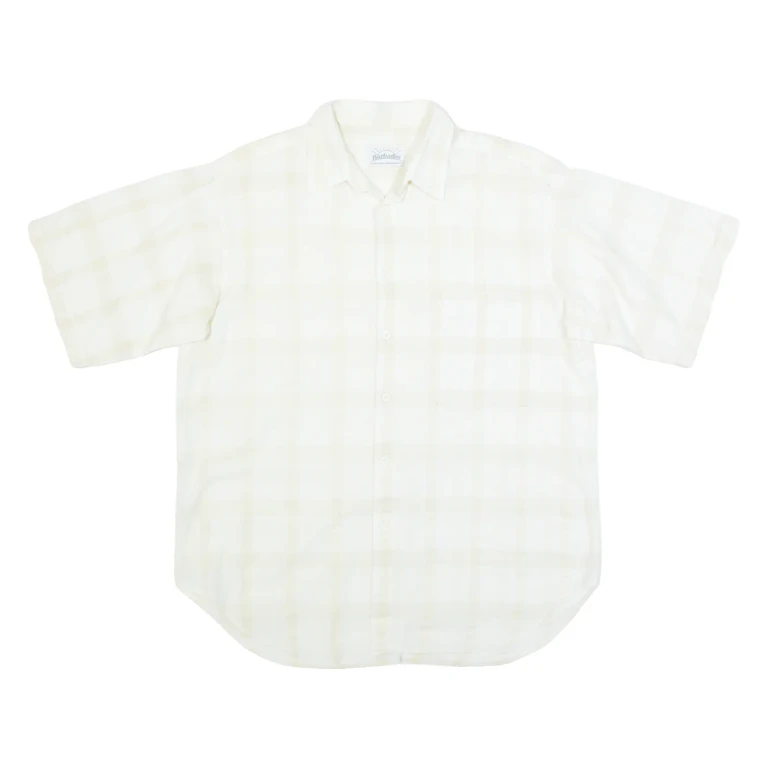 BARBADOS Mens Shirt Cream 90s Check M