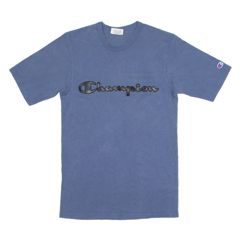 CHAMPION Mens T-Shirt Blue Crew Neck S