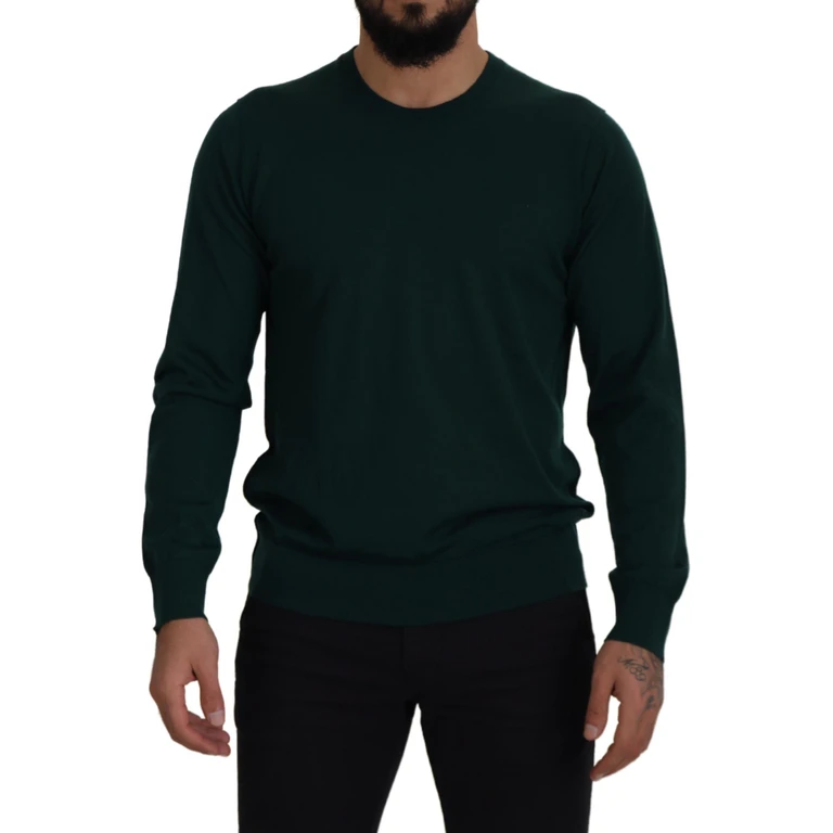 Dolce & Gabbana Green Cashmere Crewneck Pullover Sweater Clothing - Men