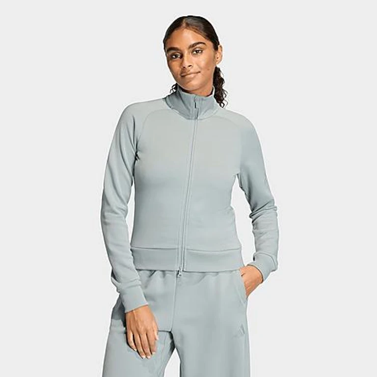 adidas Women's Sportswear Soft Lux Slim Track Top in Wonder Sage Size: XS