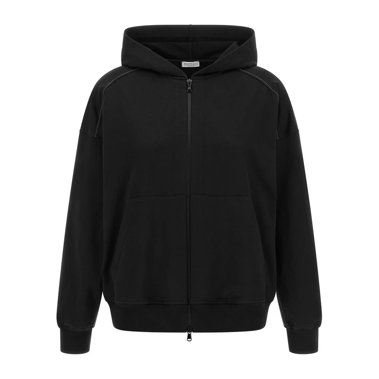 Brunello Cucinelli Black Cotton Sweatshirt Clothing - Women