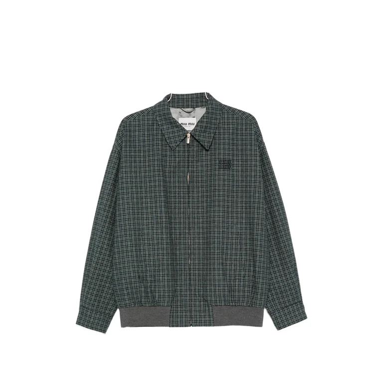 Check-pattern Logo-patch Jacket
