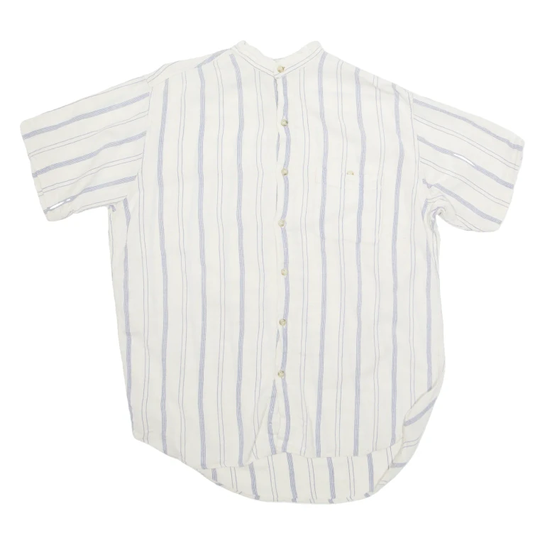 COUNTRY SPORT PRODUCTS Womens Printed Shirt Cream Button Neck Pinstripe M