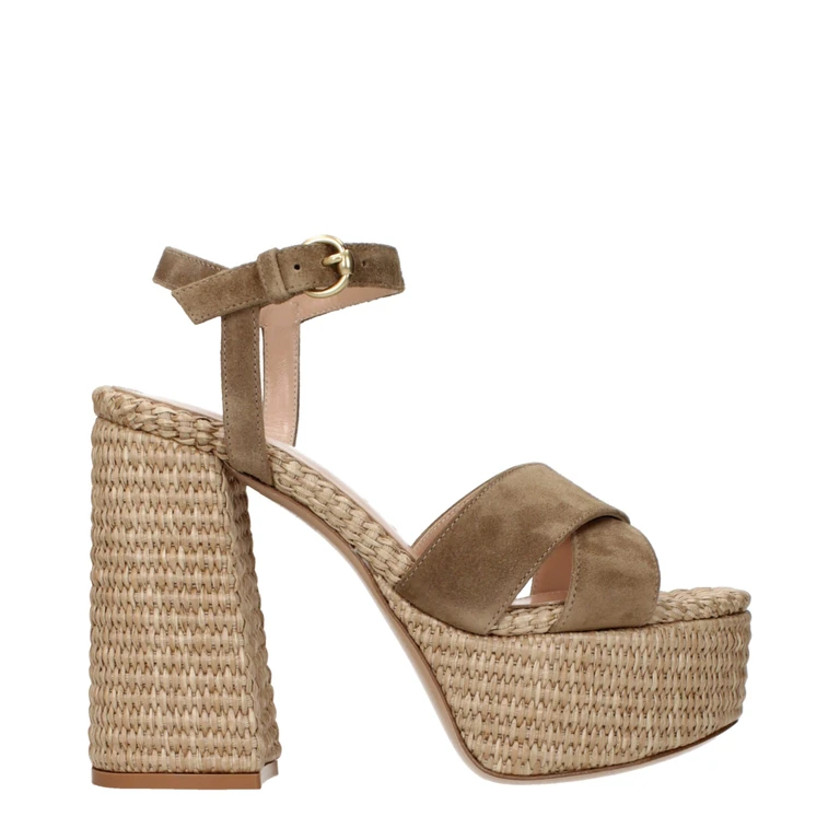 Gianvito Rossi Brown Leather Platform Sandals - Women