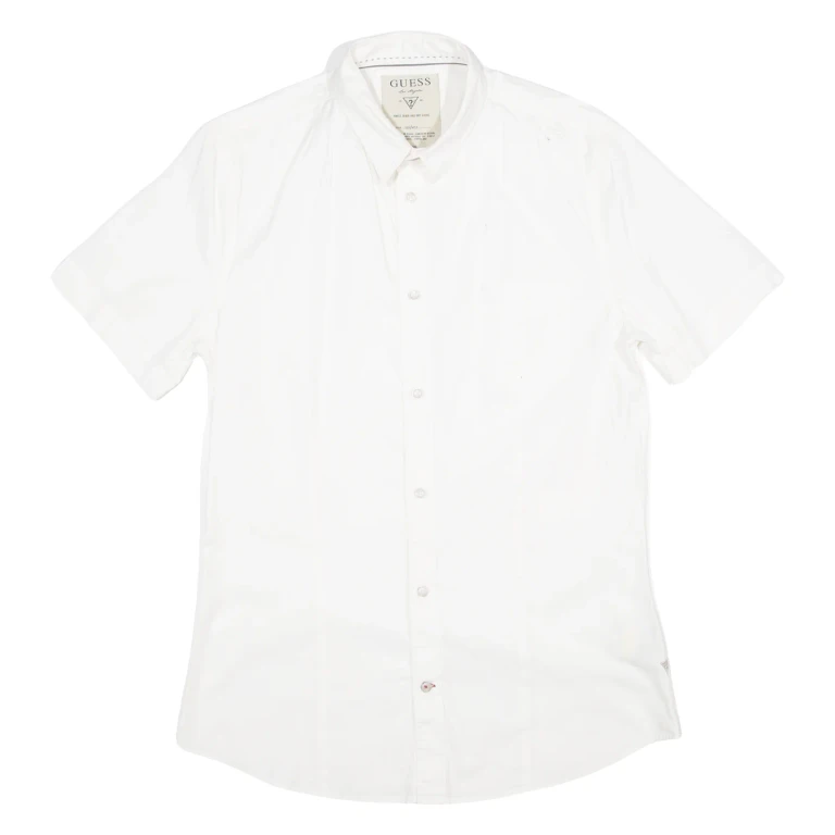 GUESS Mens Plain Shirt White S