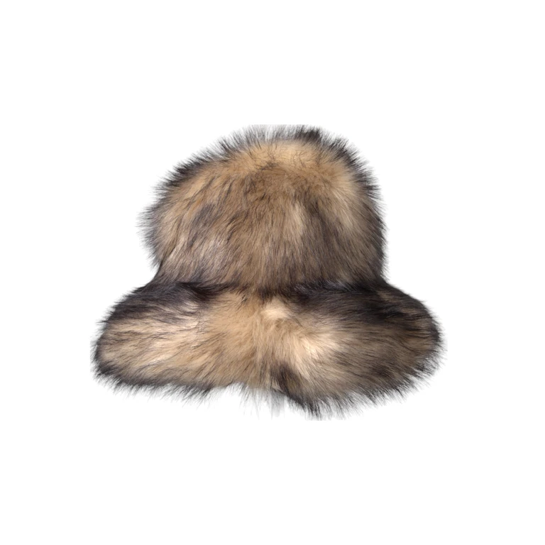 Brown Faux Fur Modacrylic Fedora Hat - Women