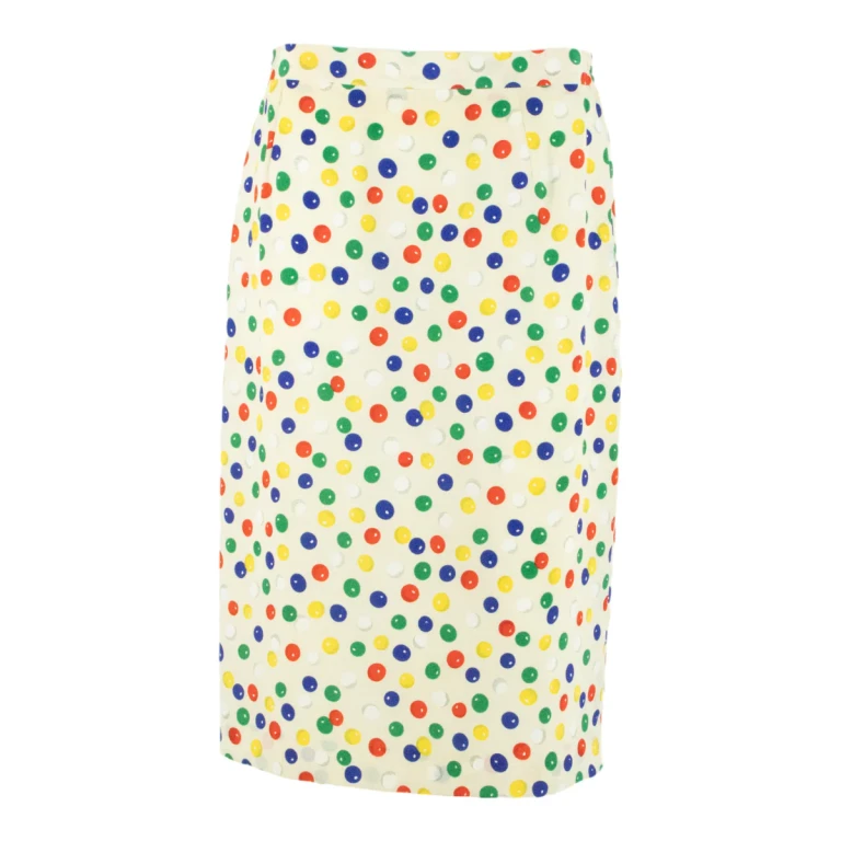 Womens Straight Skirt Beige Knee Length Spotted L