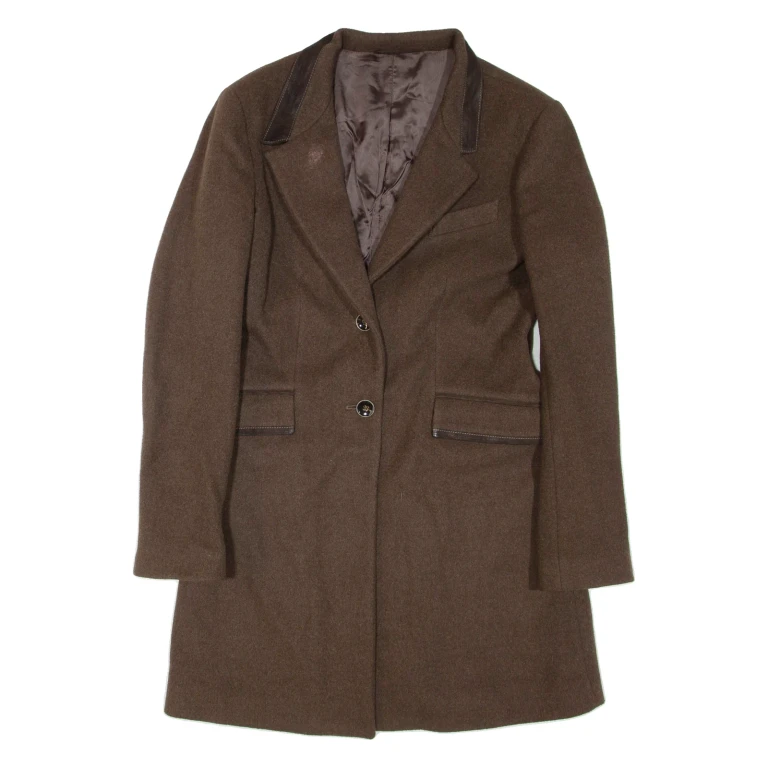 Womens Overcoat Coat Brown Wool M
