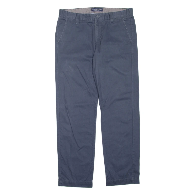 US POLO ASSN Womens Trousers Blue Regular Straight W32 L30