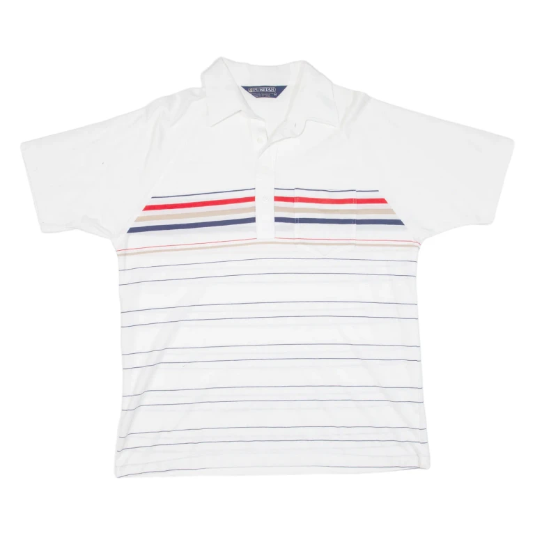 PURITAN Mens Polo Shirt White M