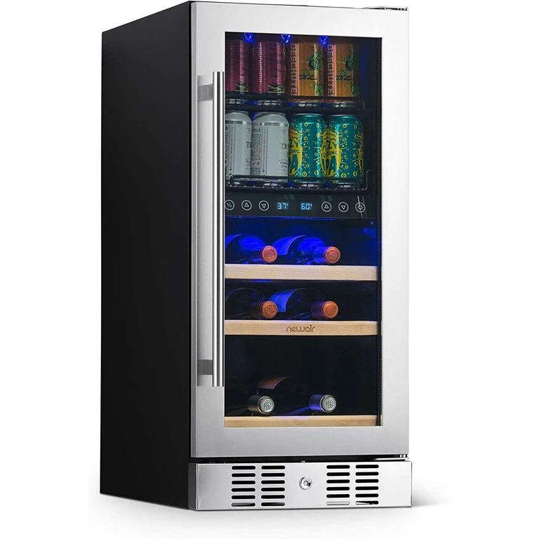 New Air 15" Premium Built-in Dual Zone Wine and Beverage Fridge - Stainless Steel