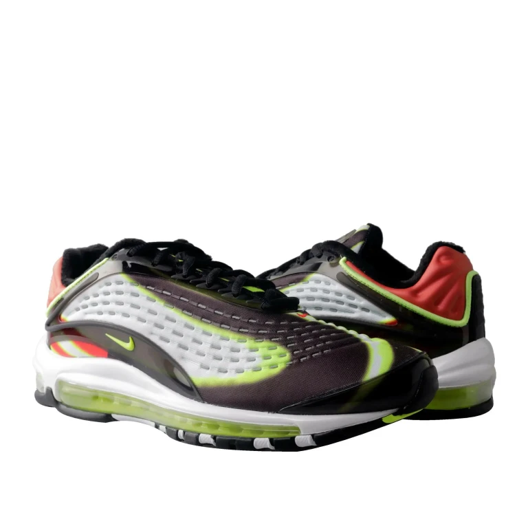 Air Max Deluxe Men Running Sneakers Black/Volt-Habanero Red-White