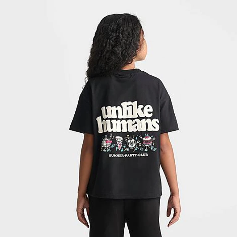 Unlike Humans Big Kids Party T-Shirt in Black Size: Small