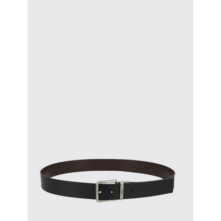 Reversible Grained and Smooth Leather Belt with Engraved Logo (50558786002)