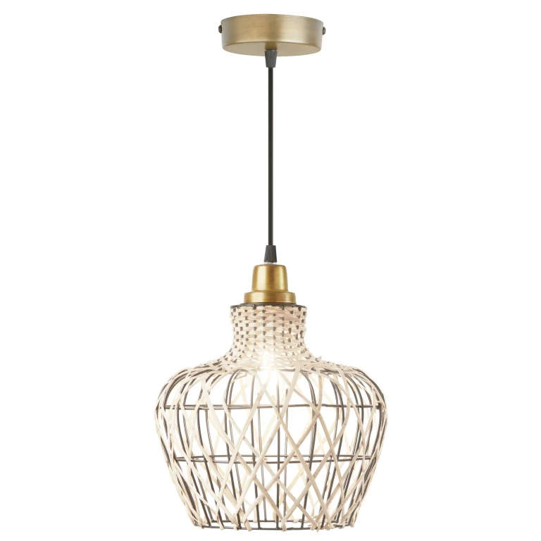 Hanging Lamp - Tan, Gold & Black