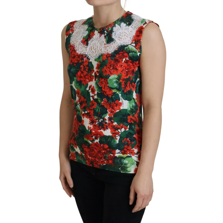 White Floral Wool Lace Vest Tank Top Cotton - Women